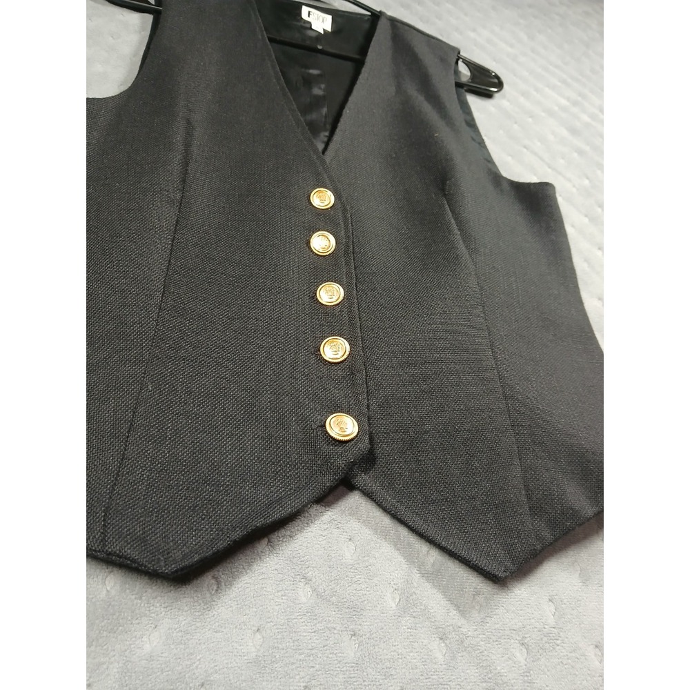 FSTOP Vintage 80/90s S Black Tailored Vest. Corporate fashion. Quiet Luxury. USA - Picture 4 of 9